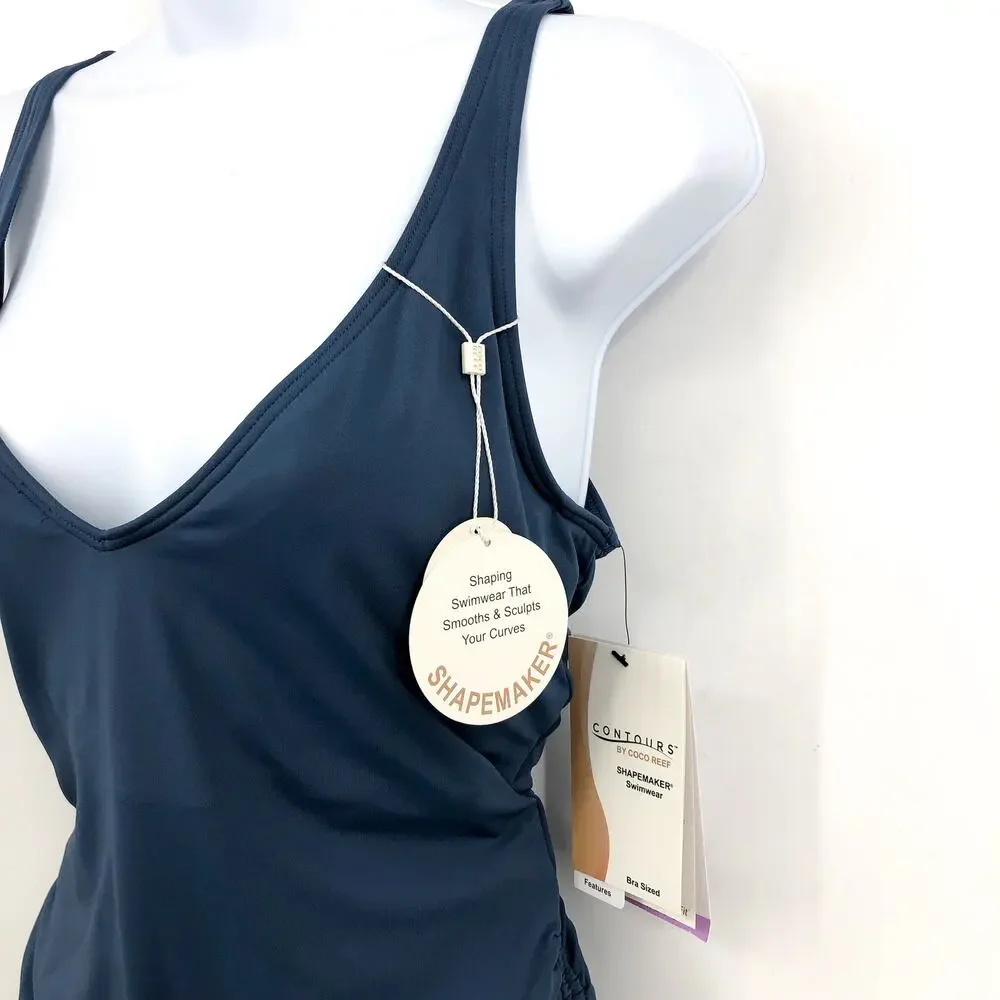 CONTOURS COCO REEF Keepsake Stellar One-Piece Swimsuit  US 14 38C Slate Ble NWT - Picture 4 of 12